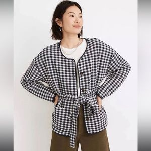 Madewell (Re)sourced Gingham Quilted Tie Jacket